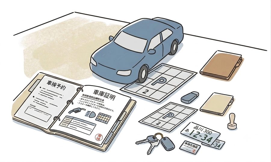 自動車登録・車庫証明のイメージイラスト