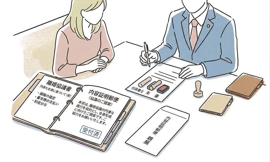 契約書・内容証明のイメージイラスト